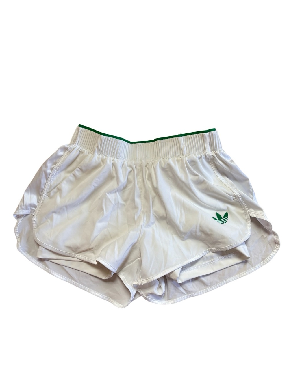 Adidas ClimaCool White Athletic Shorts w/ Green Trim